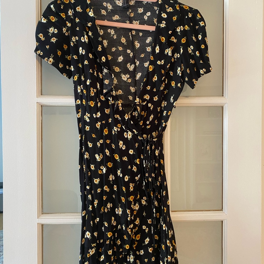 F21 Sunflower Wrap Dress